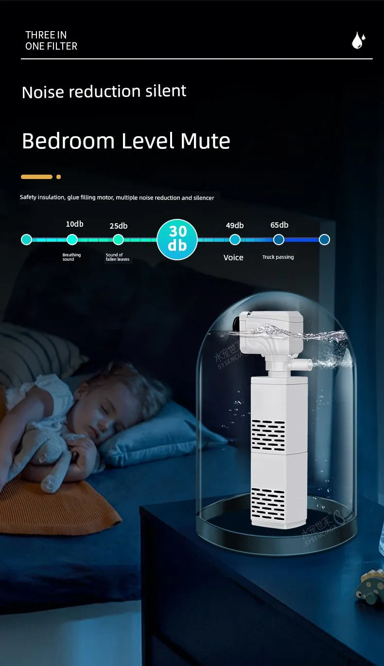 Small Fish Tank Oxygen Pump, Built-in Mute Fish Filter