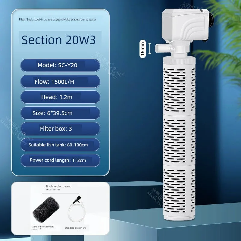 Small Fish Tank Oxygen Pump, Built-in Mute Fish Filter