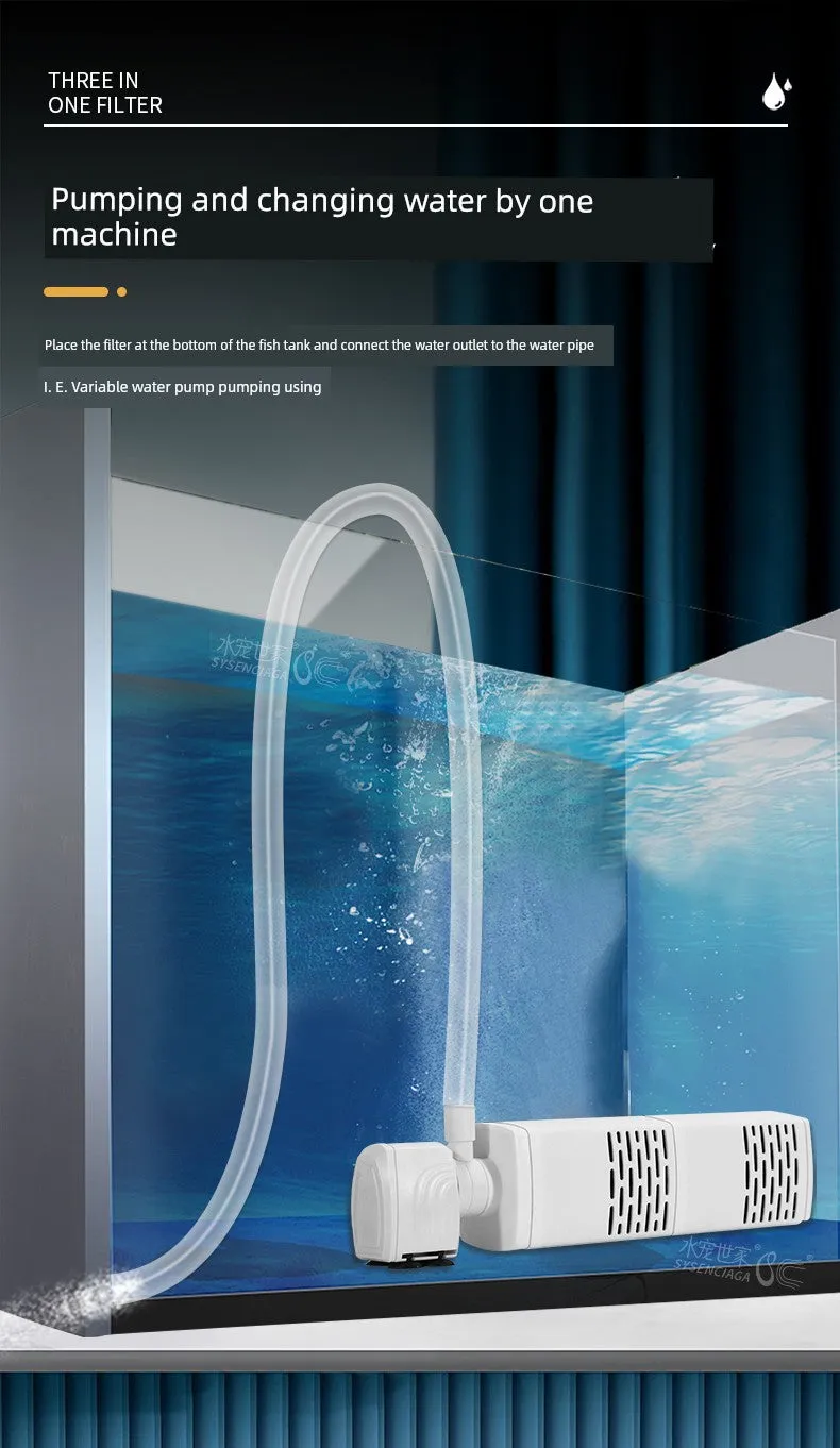 Small Fish Tank Oxygen Pump, Built-in Mute Fish Filter