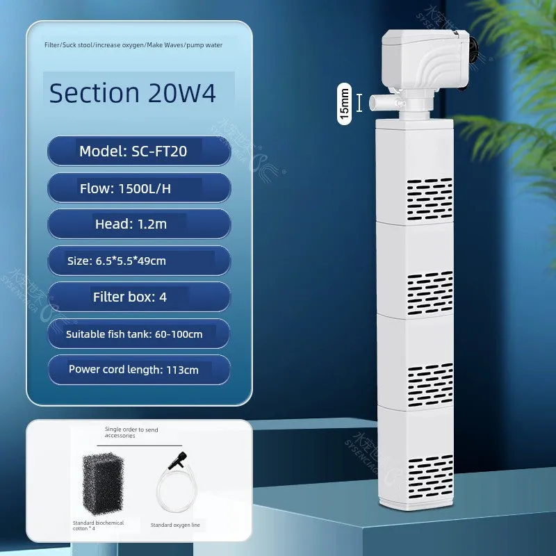 Small Fish Tank Oxygen Pump, Built-in Mute Fish Filter