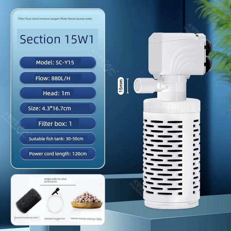 Small Fish Tank Oxygen Pump, Built-in Mute Fish Filter