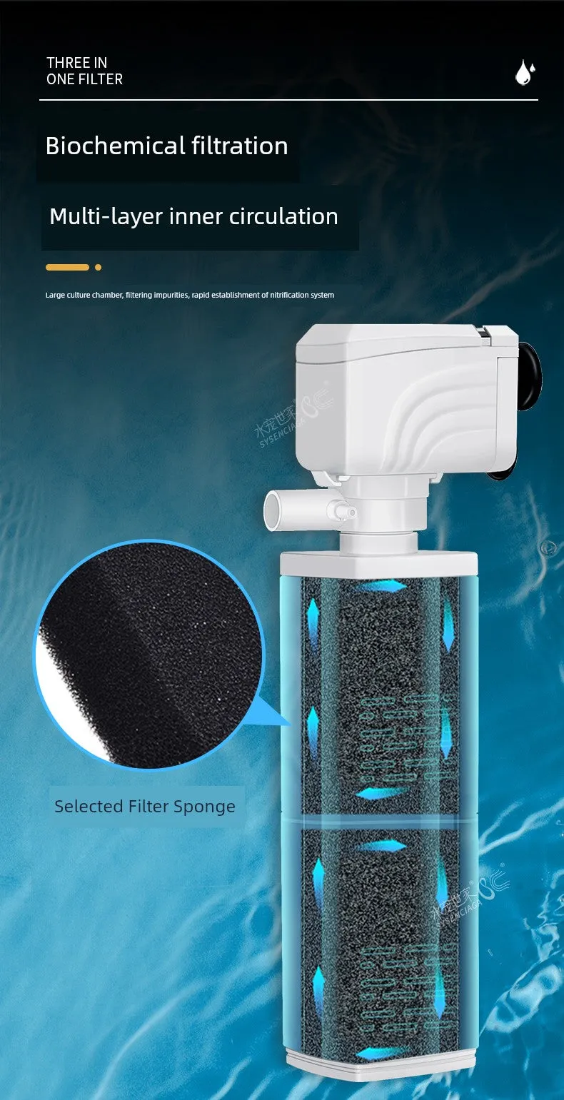 Small Fish Tank Oxygen Pump, Built-in Mute Fish Filter