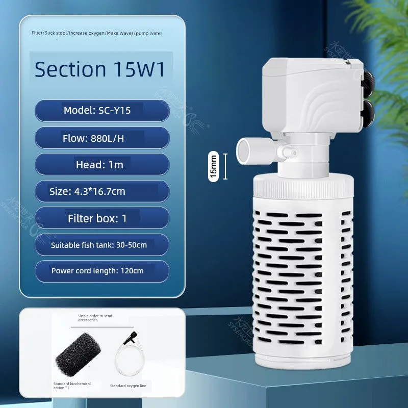 Small Fish Tank Oxygen Pump, Built-in Mute Fish Filter