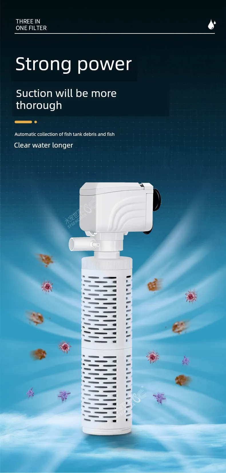 Small Fish Tank Oxygen Pump, Built-in Mute Fish Filter