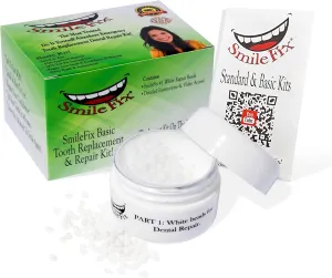 SmileFix Basic Dental Repair - for Missing Or Damaged Teeth - Fix Gaps, Missing Teeth, Spaces, Broken Tooth, Repairs - Fast & Easy - Confident Smiles - BF Products - Durable Compound