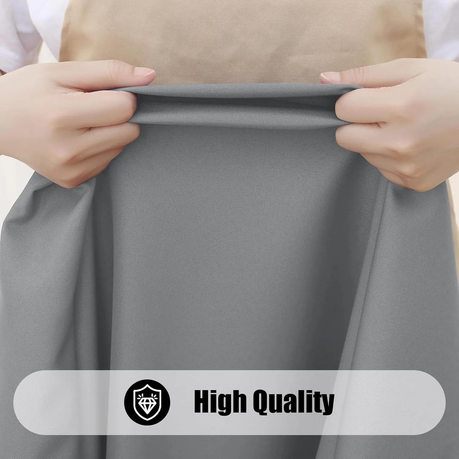 Smiry Rectangle Picnic Table Cloth 2 Pack, Waterproof Elastic Fitted Tablecloths for 6 Foot Tables, Washable Polyester Table Cover for Camping, Indoor and Outdoor (Grey, 30"x72")