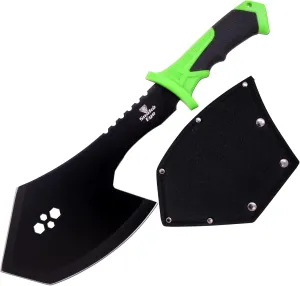 Snake Eye Tactical Compact Tomahawk Full Tang | Camping Axe | Outdoors | Gaming (Black & Green)