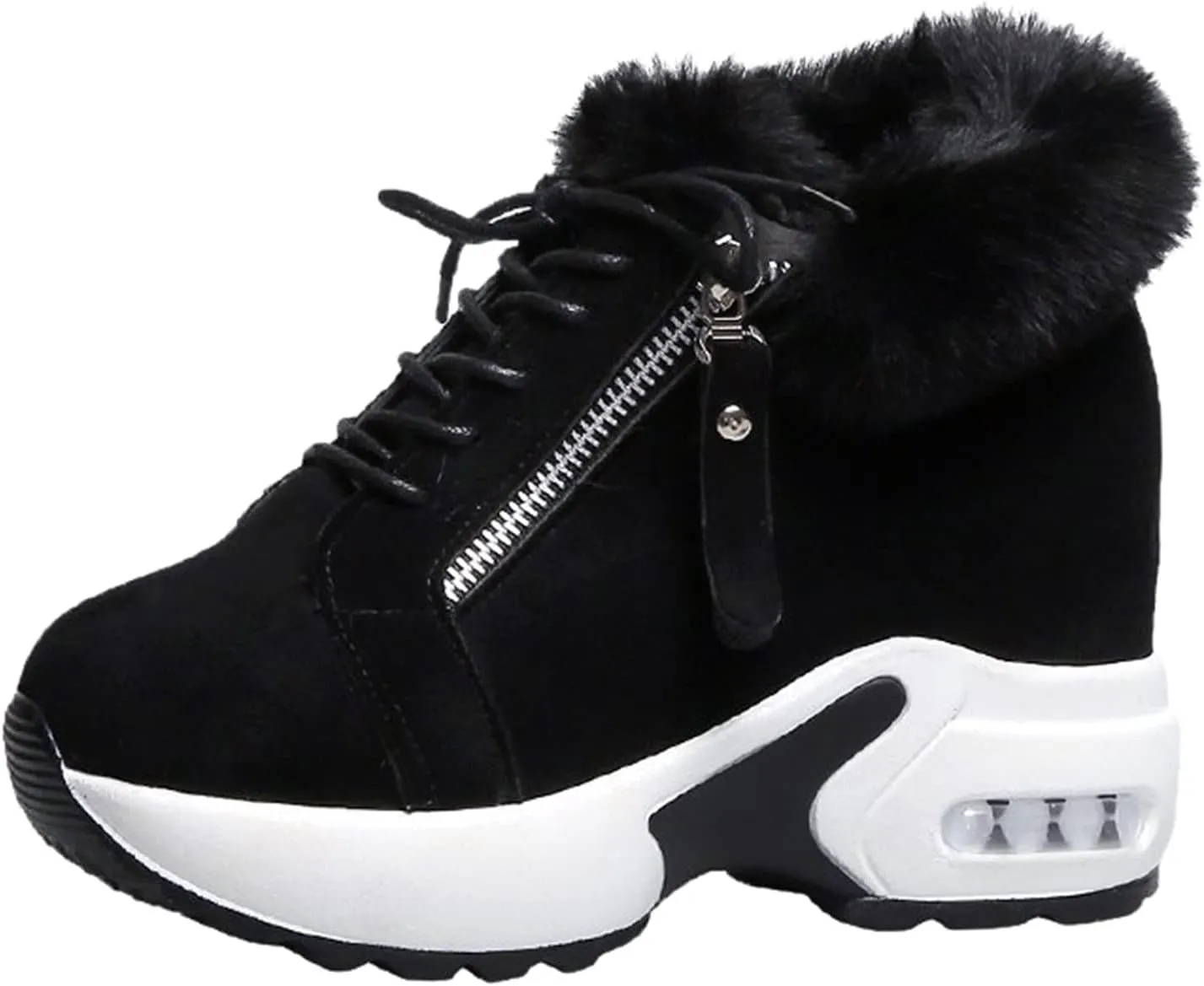 Snow Boots for Women Suede Platform Sneakers Anti-slip Winter Boots Classic Fur Lined Booties Lightweight Slip on Ankle Boots Ladies Walking Hiking Booties