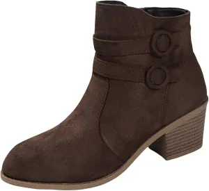 Snow Boots for Women Suede Stacked Chunky Heel Fuzzy Furry Lined Winter Boots Non-Slip Rubber Ankle Booties Classic Slip on Ladies Lightweight Hiking Shoes
