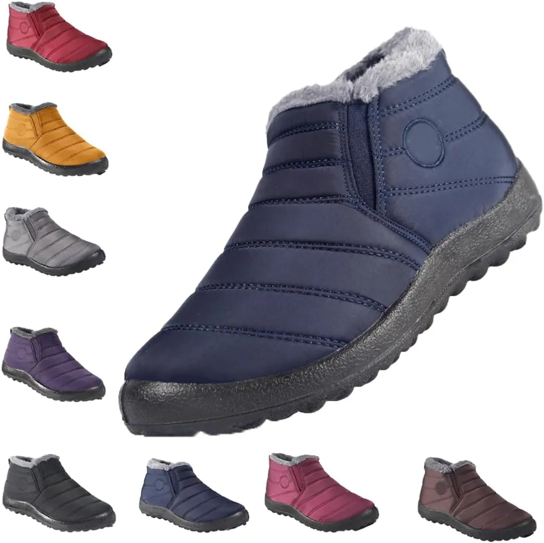 Snow Boots for Women Winter Warm Ankle Booties Waterproof Comfortable Slip On Outdoor Fur Lined Lining Womens Snow Boots