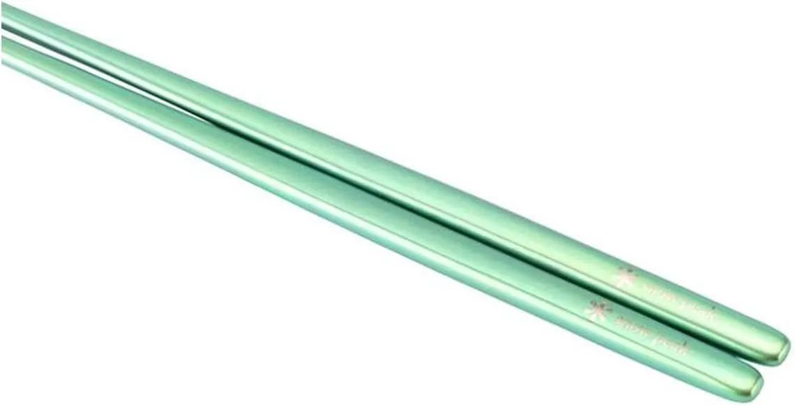 Snow Peak Titanium Chopsticks - Essential & Durable Camping Cutlery - Titanium Chopsticks with Carry Case for Convenient Storage & Packing - Utensils for Camping, HIking & Home - Green