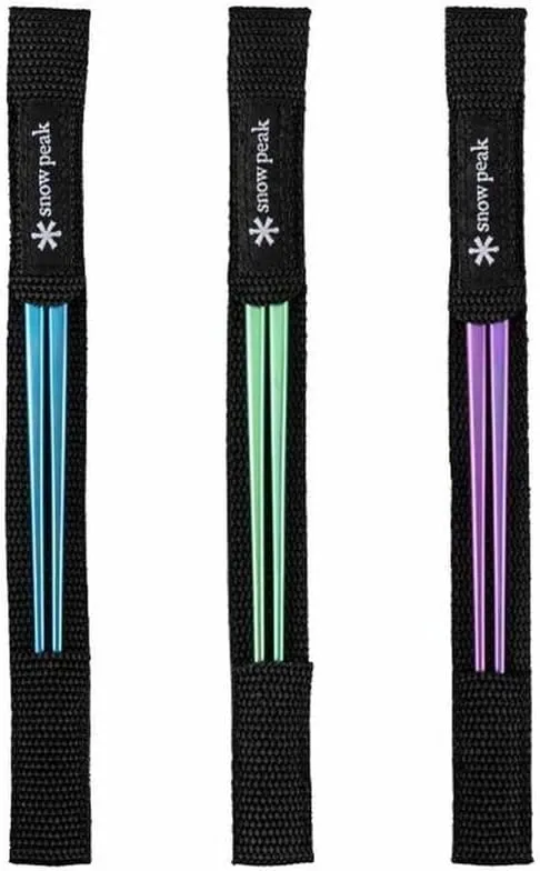Snow Peak Titanium Chopsticks - Essential & Durable Camping Cutlery - Titanium Chopsticks with Carry Case for Convenient Storage & Packing - Utensils for Camping, HIking & Home - Green