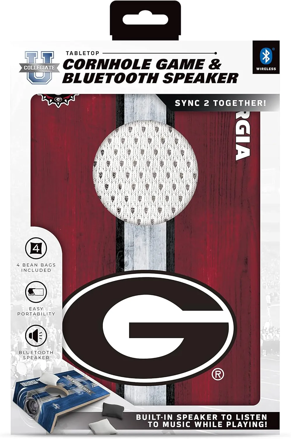 SOAR NCAA Tabletop Cornhole Game and Bluetooth Speaker
