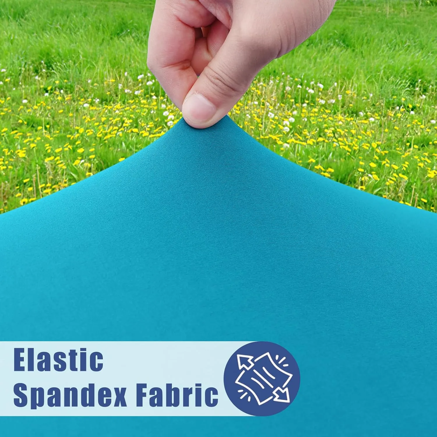 Spandex Picnic Table Cloth 2 Pack, Elastic Fitted Tablecloths for 4 Foot Rectangle Tables, Stretch Washable Patio Table Cover for Outdoor, Camping, Banquet and Parties (Teal, 24"x48")