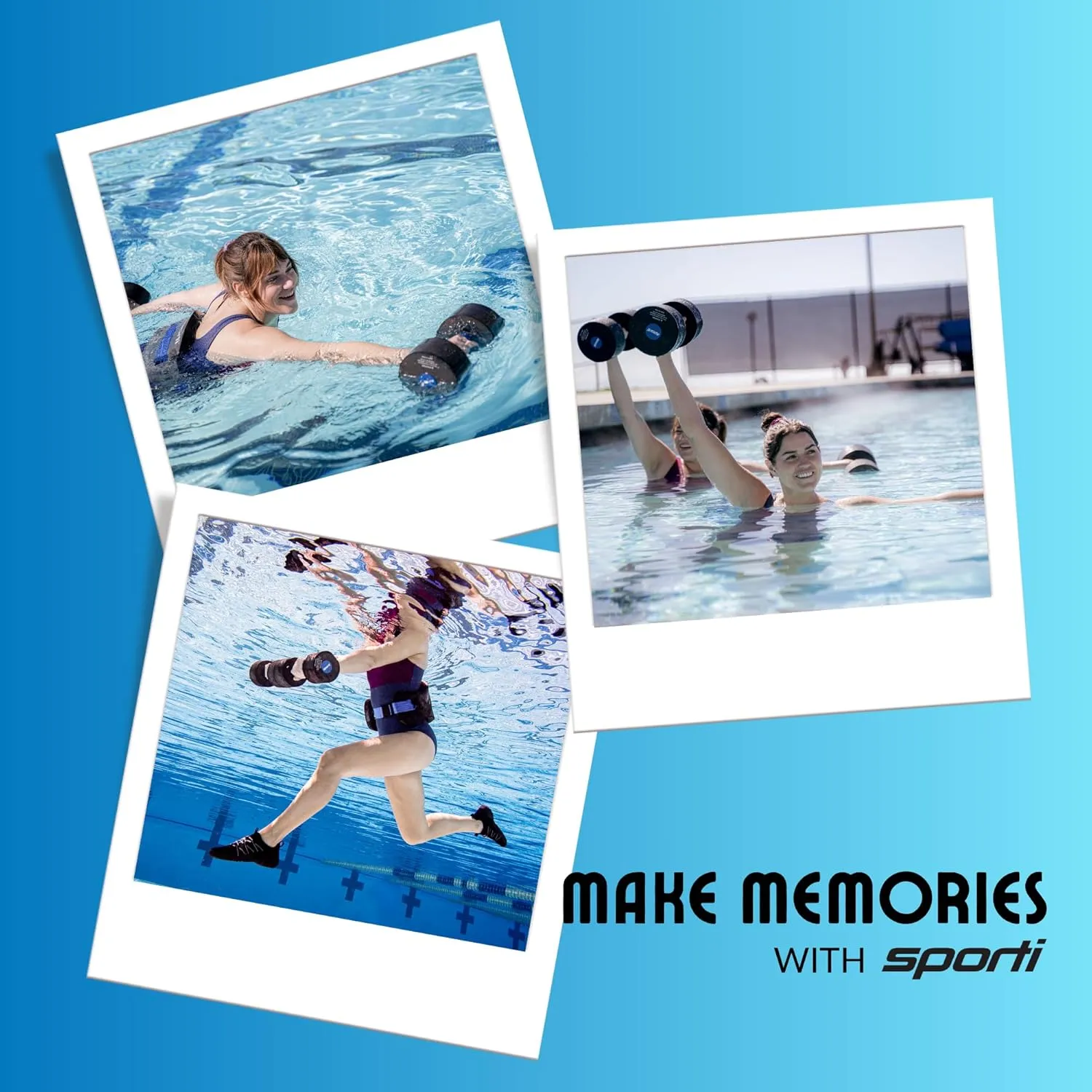Sporti Aquatic Fitness Dumbbells Water Weights for Water Aerobics Fitness and Pool Exercises, Strengthening Upper Body