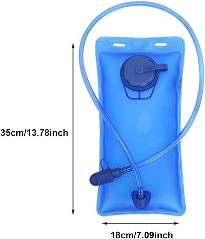 Sports Water Bag with Water Pipe and Direct Drinking Water Nozzle Water Storage Bottle for Outdoor Camping Hiking Running Portable Blue