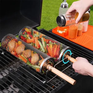 Stainless Steel BBQ Rolling Basket