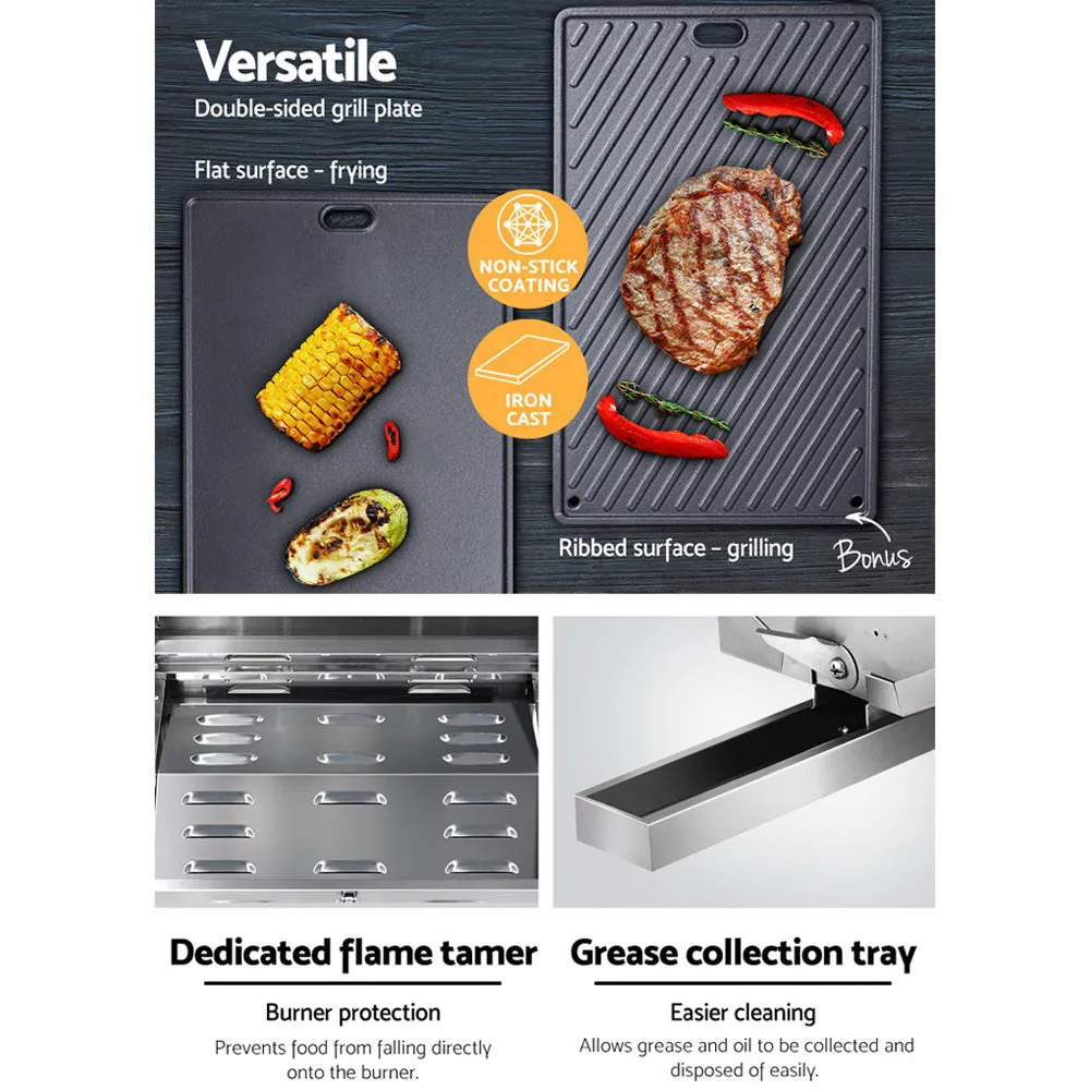 Stainless Steel Portable Gas LPG BBQ Single Burner with Grill Plate