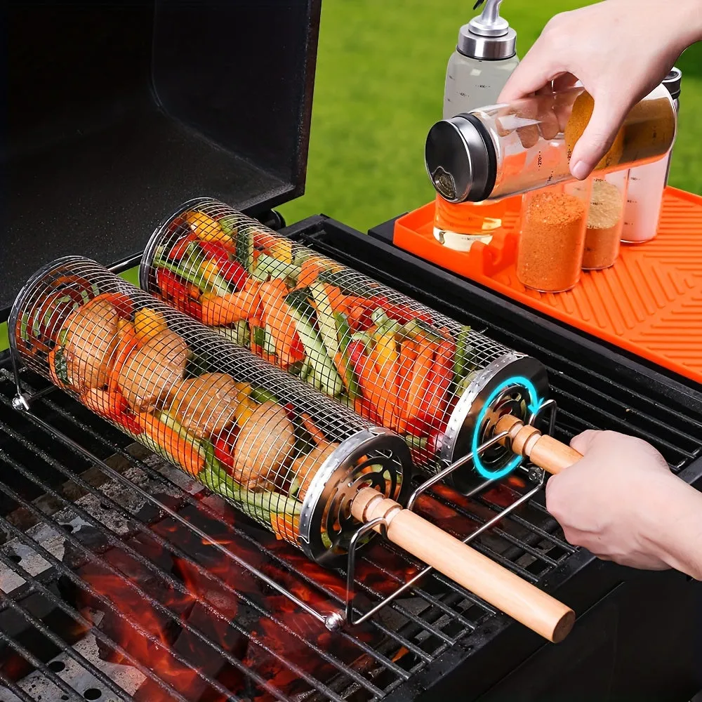 Stainless Steel Rolling Grill Baskets