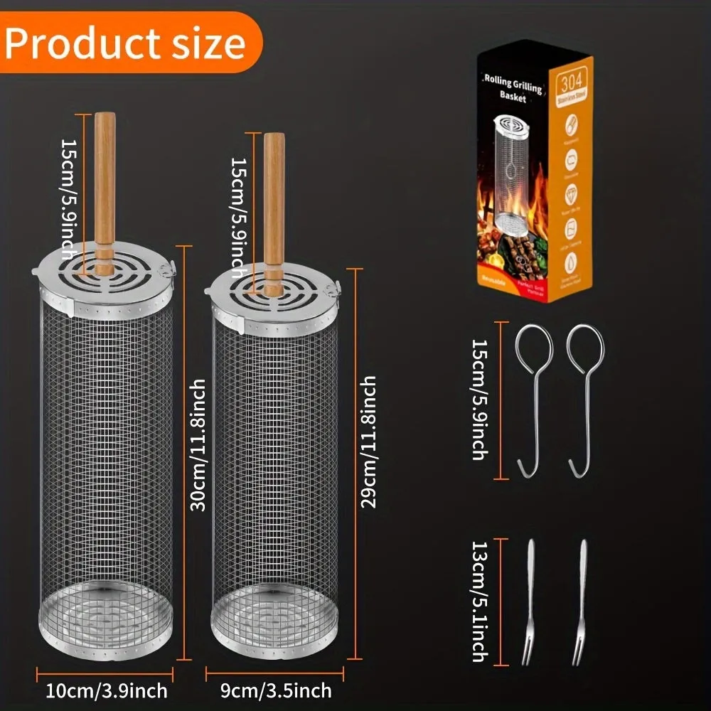 Stainless Steel Rolling Grill Baskets