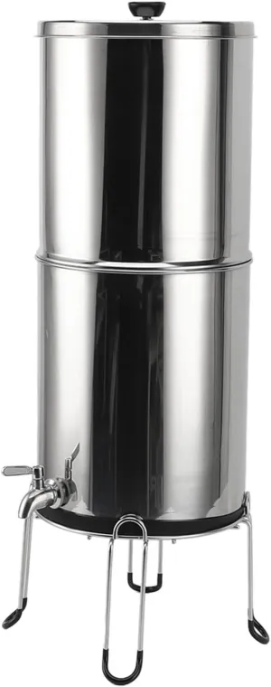 Stainless Steel Water Filter System, 2.9GAL Filtration with Large Capacity for Home Camping RV, Lightweight & Portable for Versatile Use