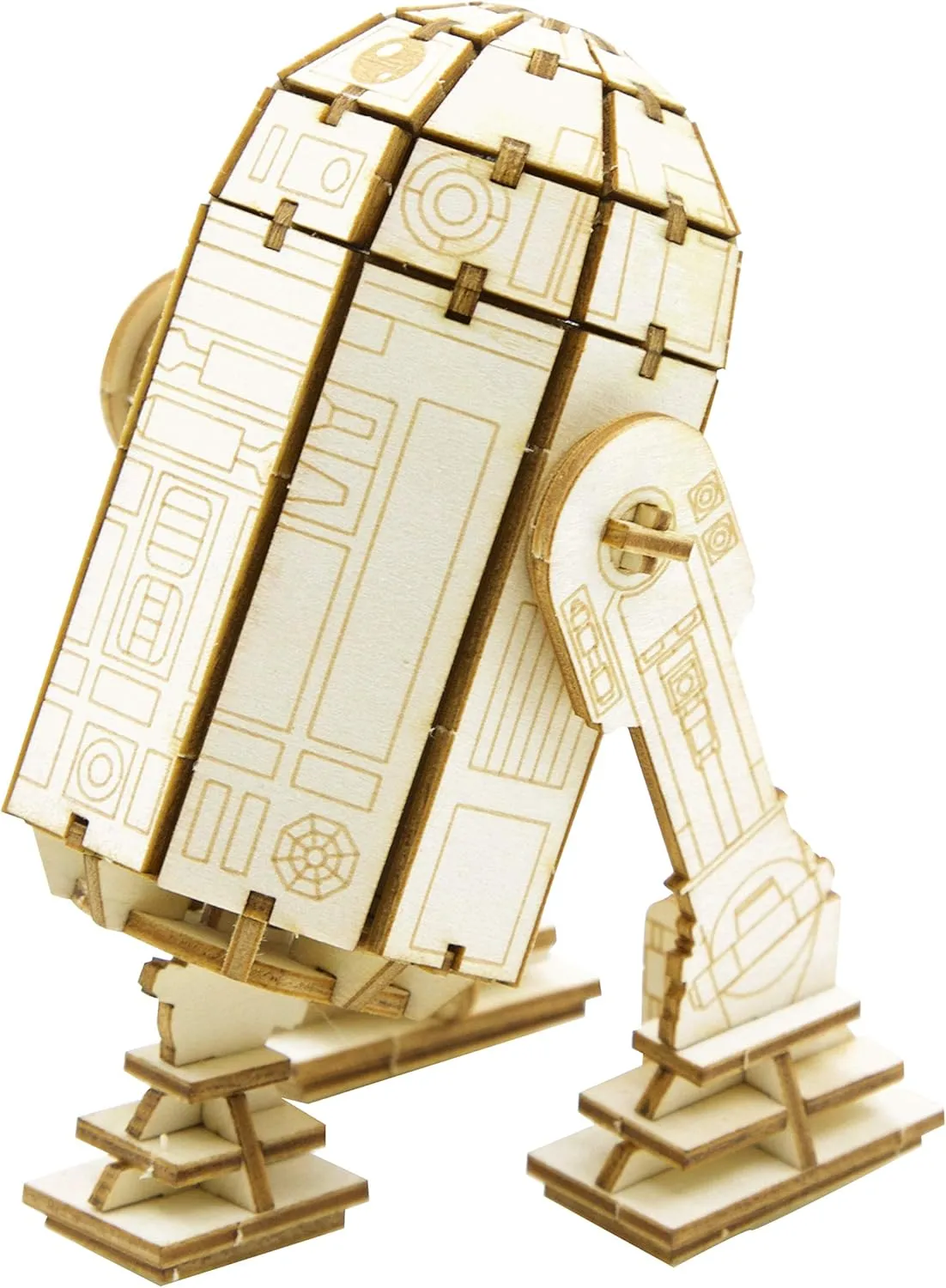 Star Wars R2-D2 3D Wood Puzzle & Model Figure Kit (81 Pcs) - Build & Paint Your Own 3-D Movie Replica R2D2 Droid Toy, No Glue Required - Easter Basket Gift for Kids, Teens, Adults 12 