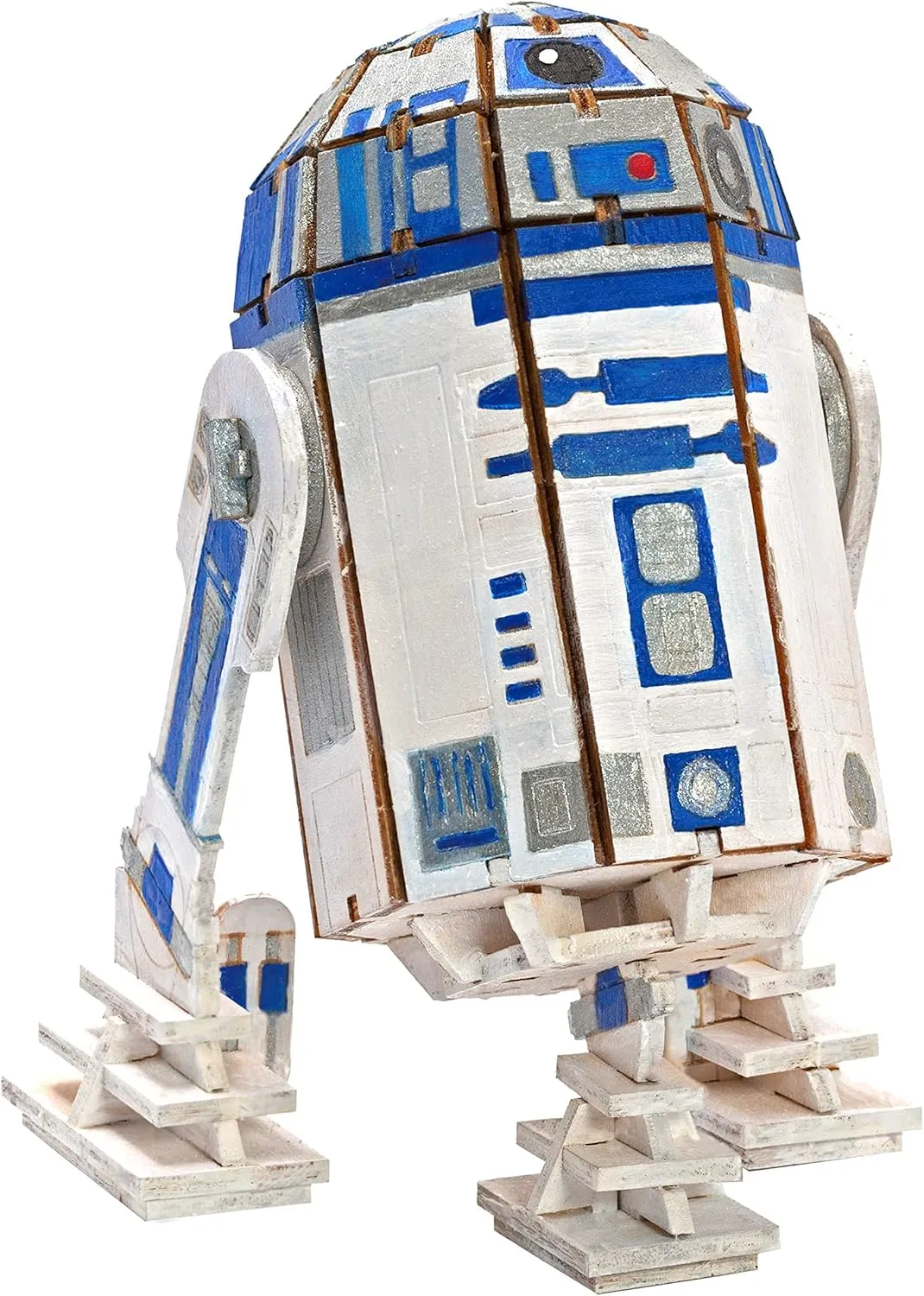 Star Wars R2-D2 3D Wood Puzzle & Model Figure Kit (81 Pcs) - Build & Paint Your Own 3-D Movie Replica R2D2 Droid Toy, No Glue Required - Easter Basket Gift for Kids, Teens, Adults 12 