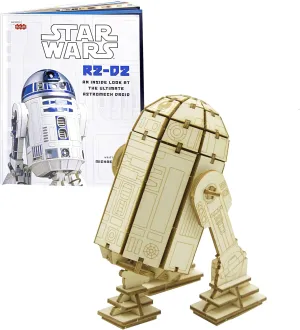 Star Wars R2-D2 3D Wood Puzzle & Model Figure Kit (81 Pcs) - Build & Paint Your Own 3-D Movie Replica R2D2 Droid Toy, No Glue Required - Easter Basket Gift for Kids, Teens, Adults 12 
