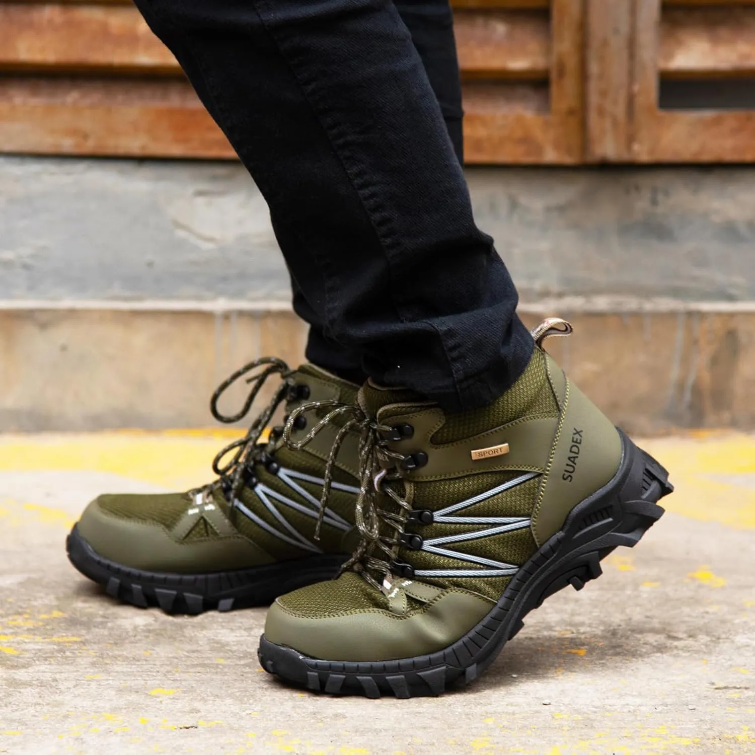 SUADEX Steel Toe Boots for Men Work Safety Indestructible Boots for Women Construction Shoes Composite Toe