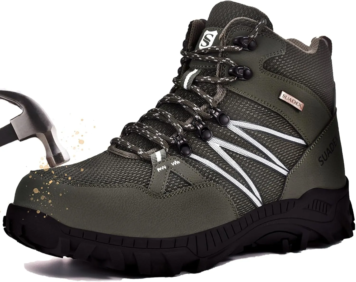 SUADEX Steel Toe Boots for Men Work Safety Indestructible Boots for Women Construction Shoes Composite Toe
