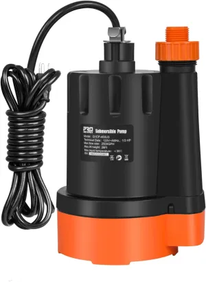 Submersible Water Pump, 1/3HP 2500GPH Utility Pump Portable Electric Clean Water Drainage Pump for Pool Draining, Flooding, Swimming Pool and Basement