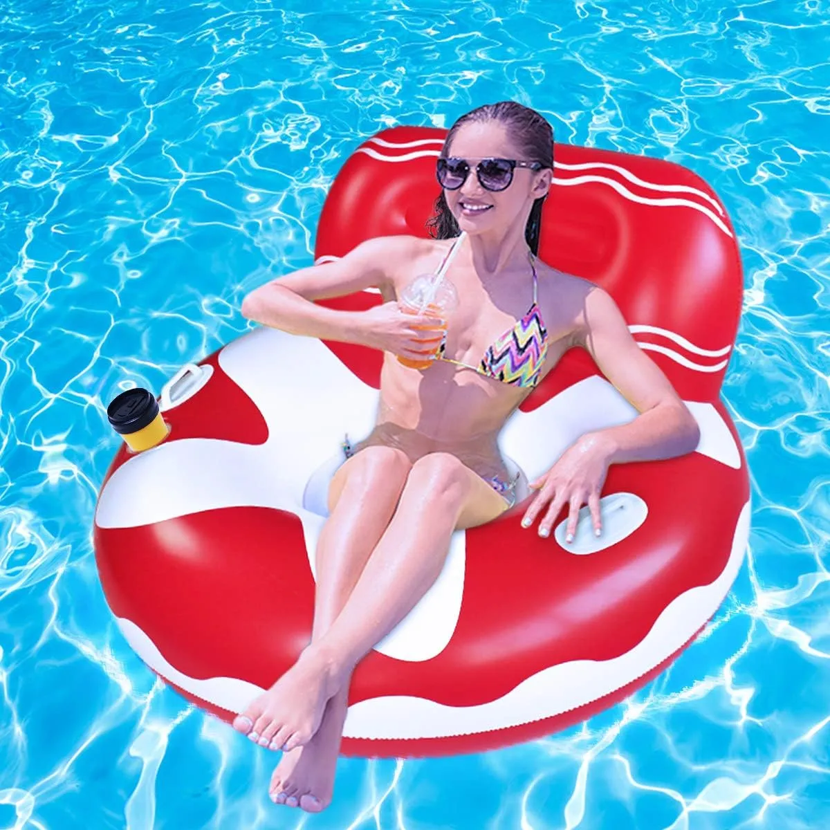 SUNSHINEMALL Inflatable Pool Floats Adult Swimming Pool Floaties River Tubes Lake Water Floats Beach Air Sofa Inflatable Lounge Chairs Rafts for Kids