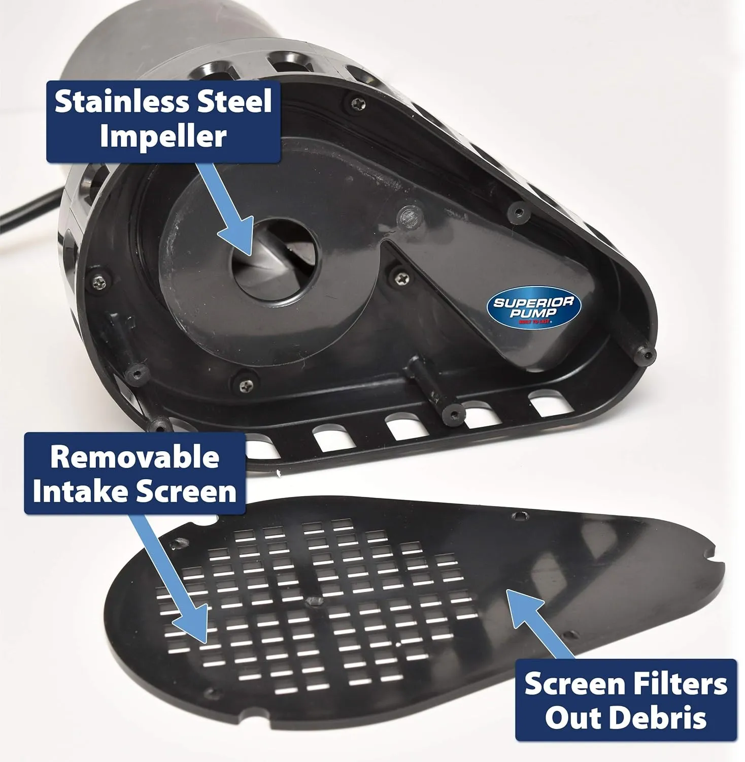Superior Pump 92572 1/2 HP Thermoplastic Submersible Sump Pump with Vertical Float Switch
