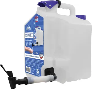 Surecan Portable Camping Water Station - Versatile 5 Gallon Water Utility Tank with a Rotating Spigot, Ideal Camping Water Container (White, SUR5SU1)