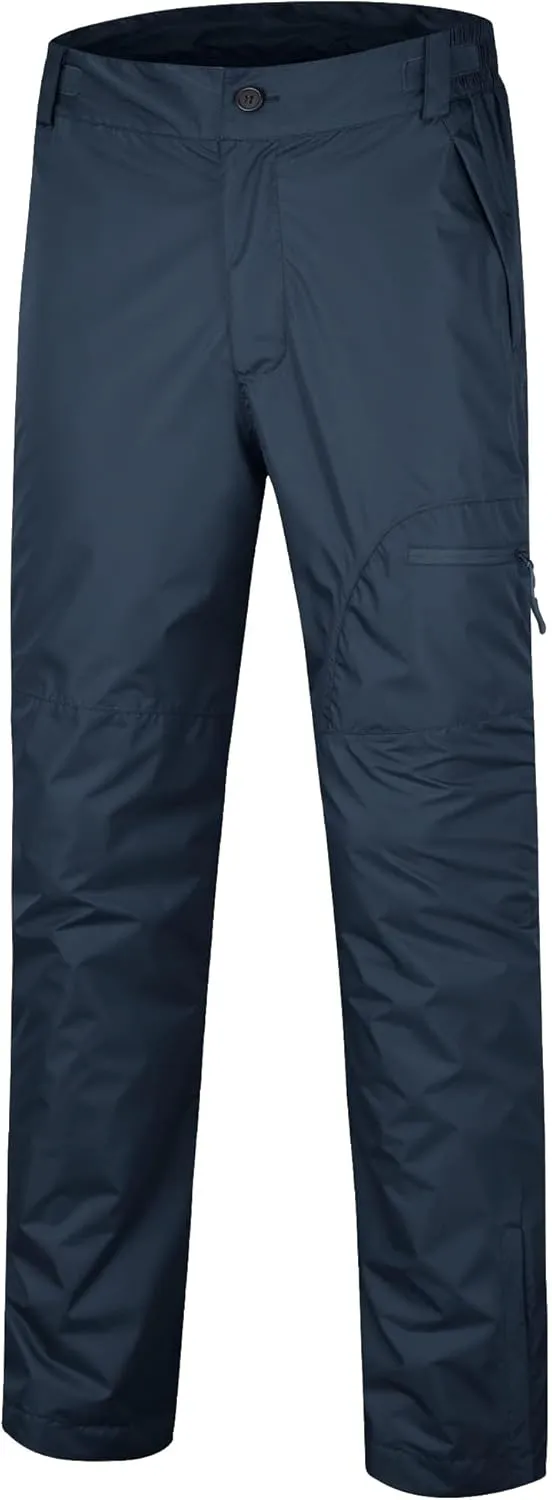 SWISSWELL Mens Hiking Golf Rain Pants Waterproof Lightweight Breathable Pants with Pockets for Work Fishing