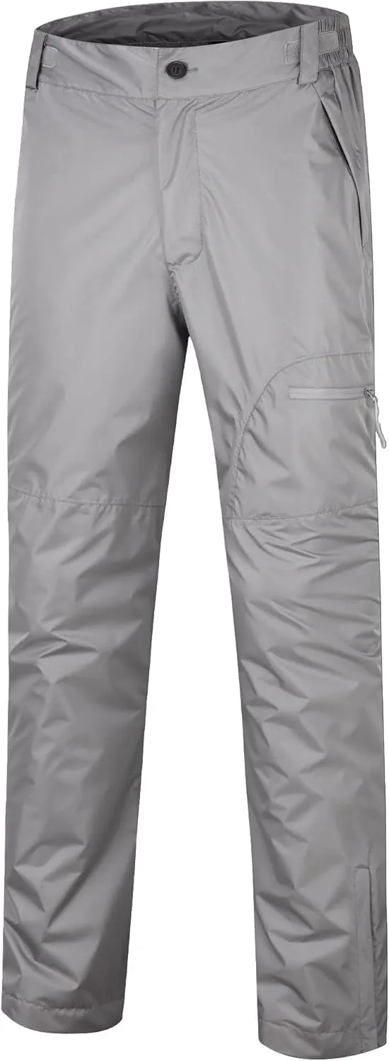 SWISSWELL Mens Hiking Golf Rain Pants Waterproof Lightweight Breathable Pants with Pockets for Work Fishing