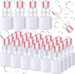 Syhood 24 Pcs Baseball Bubbles Party Favors Sports Ball Shape Bubble Wand 0.3 oz Sport Party Bottle for Gift Goodie Bag Stuffers Birthday Supplies