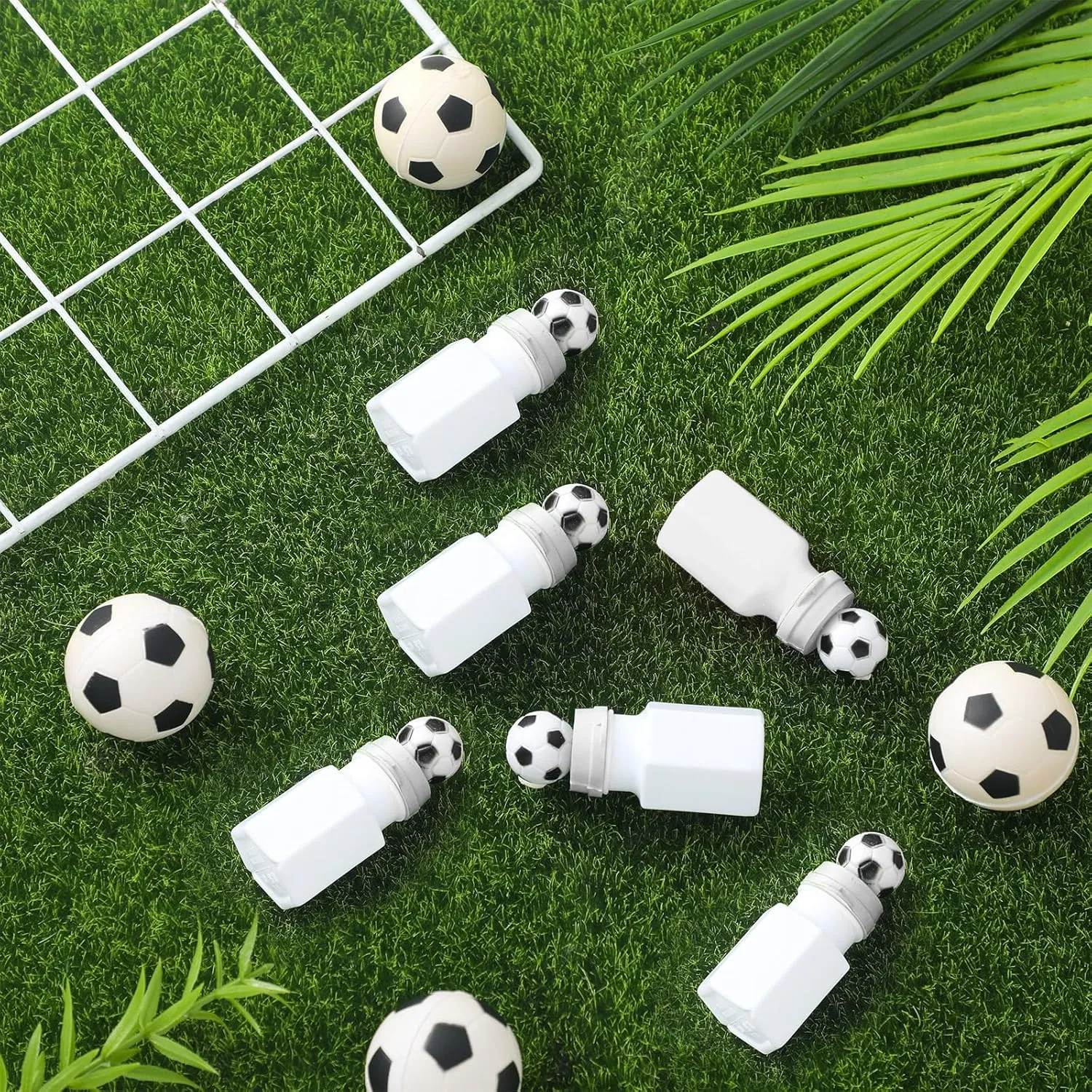 Syhood 24 Pcs Soccer Bubbles Party Favors Sports Ball Shape Bubble Wand 0.3 oz Sport Party Bottle for Gift Goodie Bag Stuffers Birthday Supplies