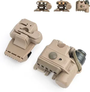 Tactical Helmet Light Military, Outdoor Survival Signal Light with Red Light White Light IR Strobe Beacon, with 2 Helmet Accessories for MICH Helmet/MOLLE System/Metal Surface