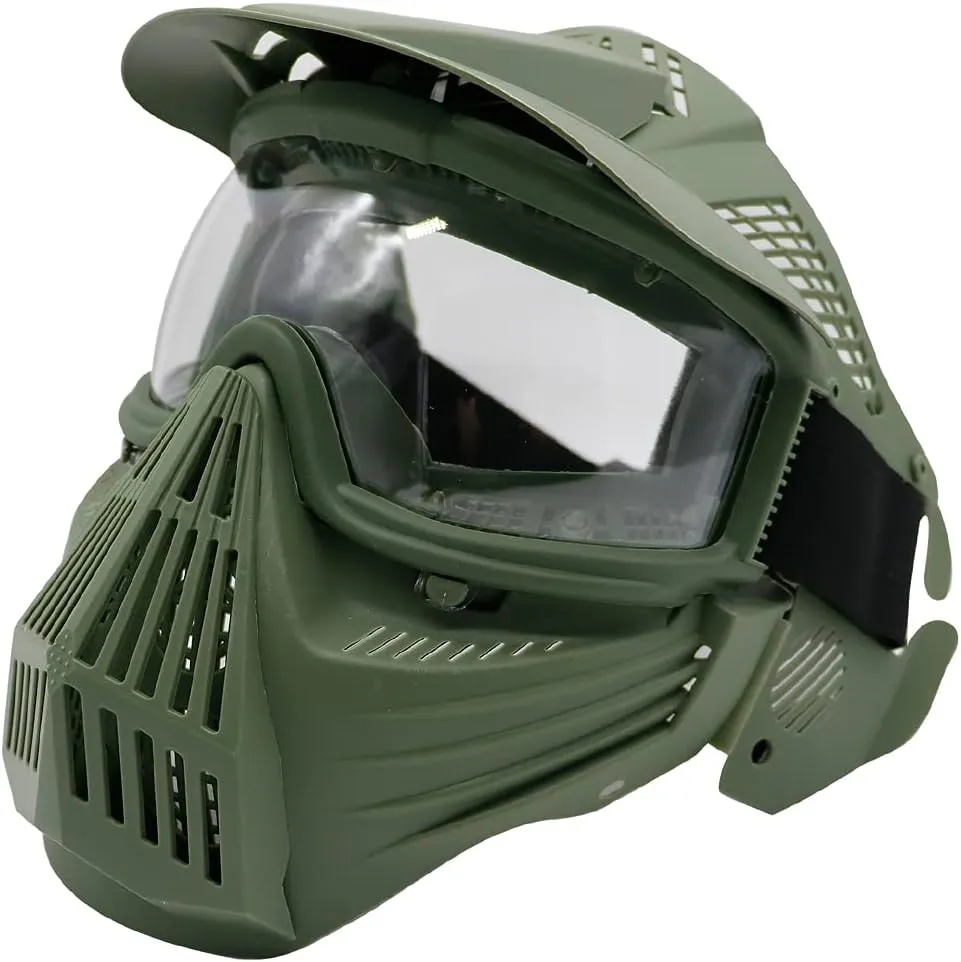 Tactical Mask Airsoft Masks, for Airsoft BB Hunting, CS Game Full Face Tactical Gear, Impact Resistant with Goggles, Motocross Skiing Outdoor Activities