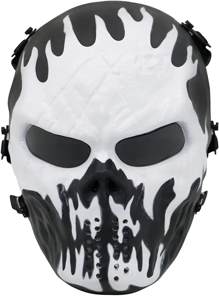 Tactical Mask Skull Full Face Masks, Airsoft Mask, for Halloween Cosplay Party CS Survival Games Shooting