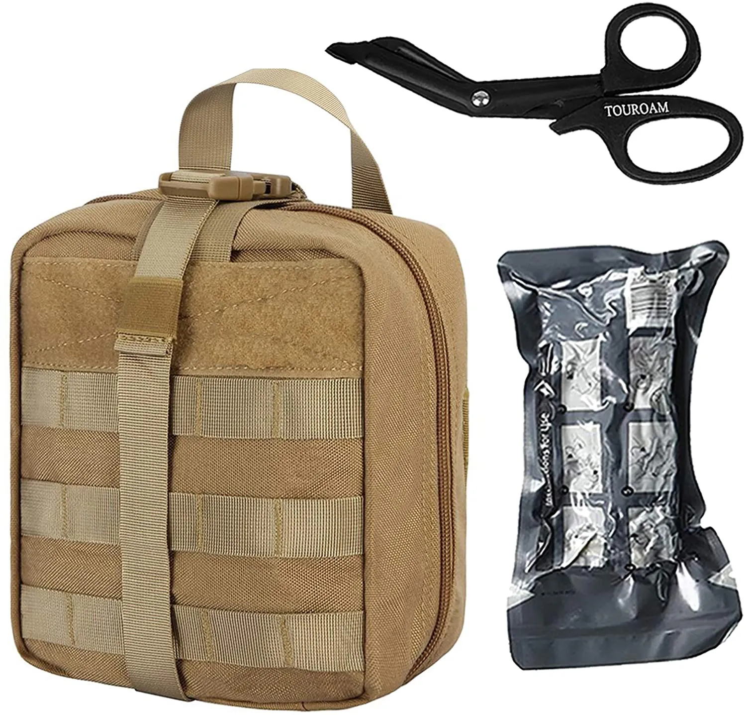 Tactical MOLLE Admin Pouch First Aid Kit-Emergency Survival Trauma Kit-Compact Utility Bag IFAK-EMT EMS Vehicle Travel Camping Medic Kit