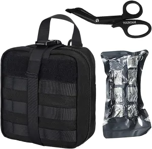 Tactical MOLLE Admin Pouch First Aid Kit-Emergency Survival Trauma Kit-Compact Utility Bag IFAK-EMT EMS Vehicle Travel Camping Medic Kit