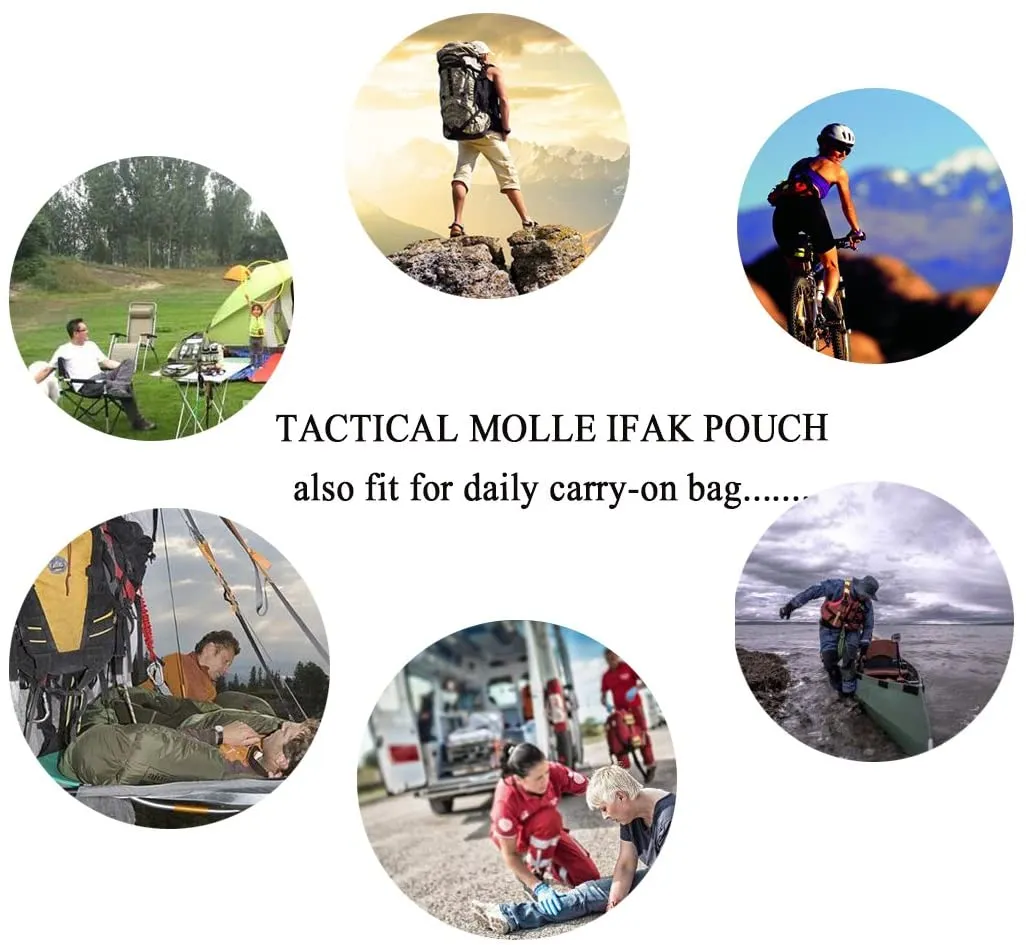 Tactical MOLLE Admin Pouch First Aid Kit-Emergency Survival Trauma Kit-Compact Utility Bag IFAK-EMT EMS Vehicle Travel Camping Medic Kit
