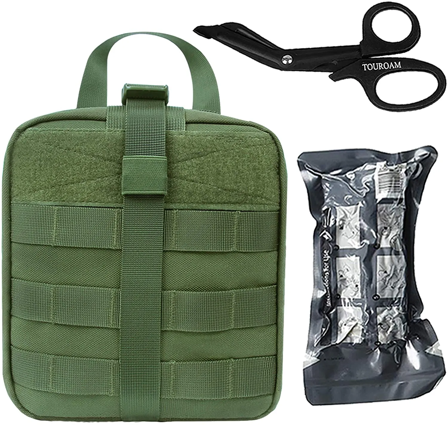 Tactical MOLLE Admin Pouch First Aid Kit-Emergency Survival Trauma Kit-Compact Utility Bag IFAK-EMT EMS Vehicle Travel Camping Medic Kit