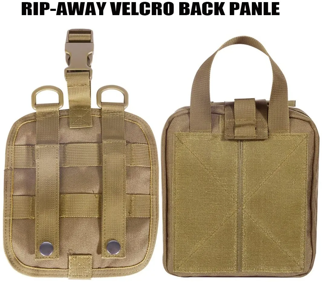 Tactical MOLLE Admin Pouch First Aid Kit-Emergency Survival Trauma Kit-Compact Utility Bag IFAK-EMT EMS Vehicle Travel Camping Medic Kit