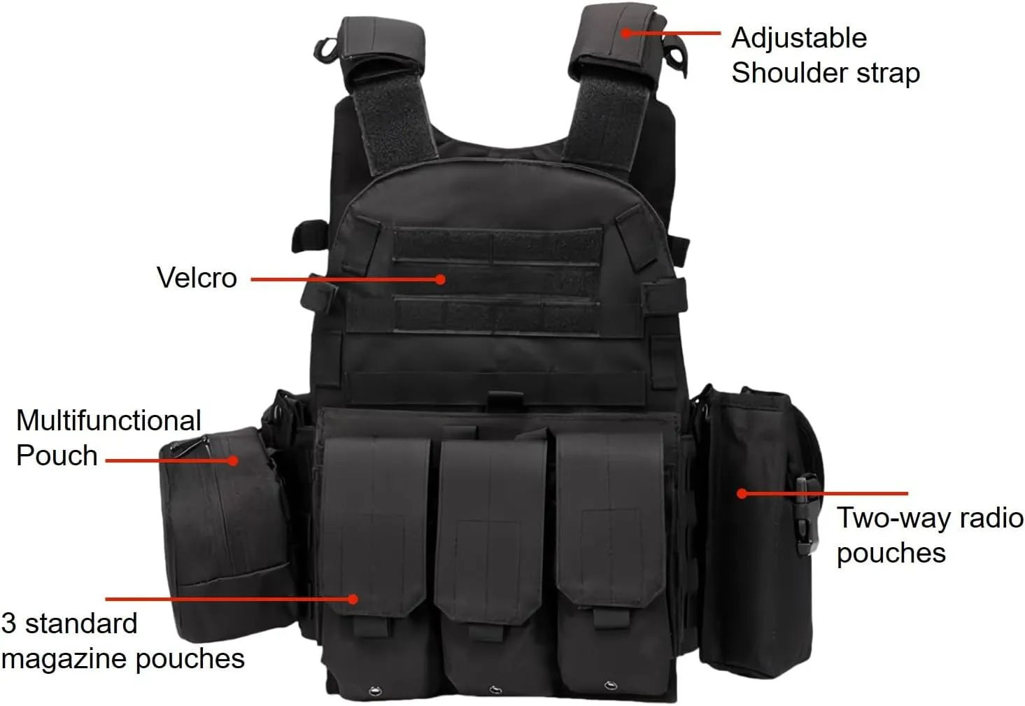 Tactical Vest Survival Vest Adjustable Outdoor Safety Protection Hunting Vest Available for Tactical Vest Cosplay
