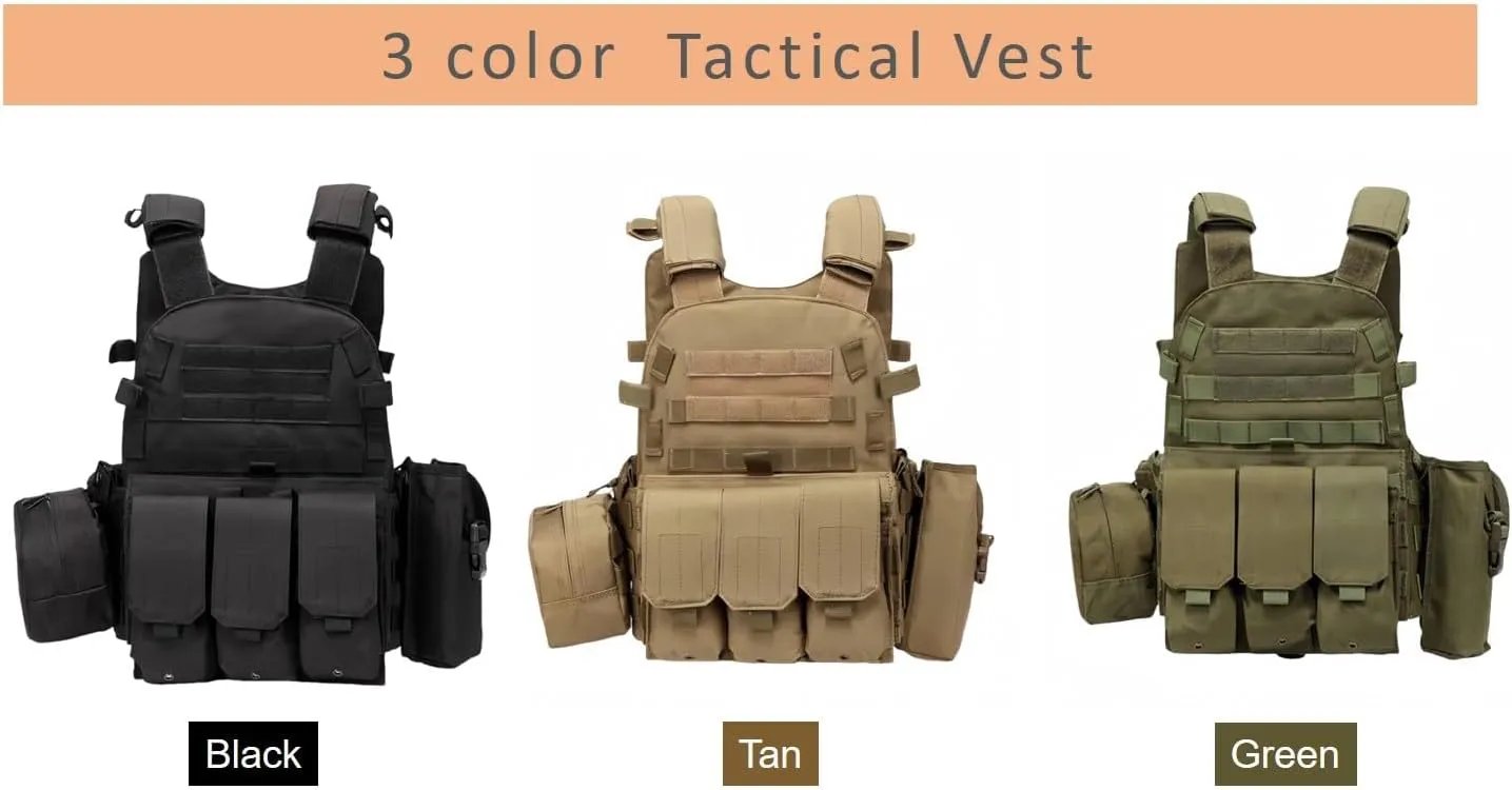 Tactical Vest Survival Vest Adjustable Outdoor Safety Protection Hunting Vest Available for Tactical Vest Cosplay
