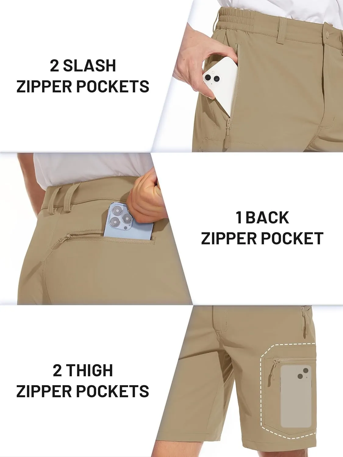 TACVASEN Men's Hiking Cargo Shorts Lightweight Quick Dry Water Resistant Stretch Golf Shorts for Outdoor Fishing Travel