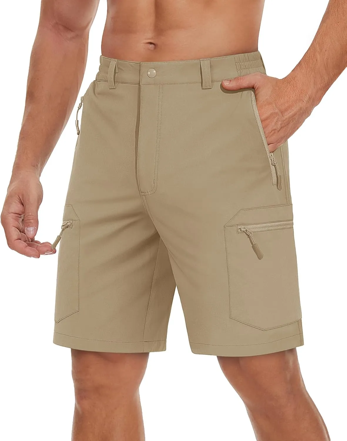 TACVASEN Men's Hiking Cargo Shorts Lightweight Quick Dry Water Resistant Stretch Golf Shorts for Outdoor Fishing Travel